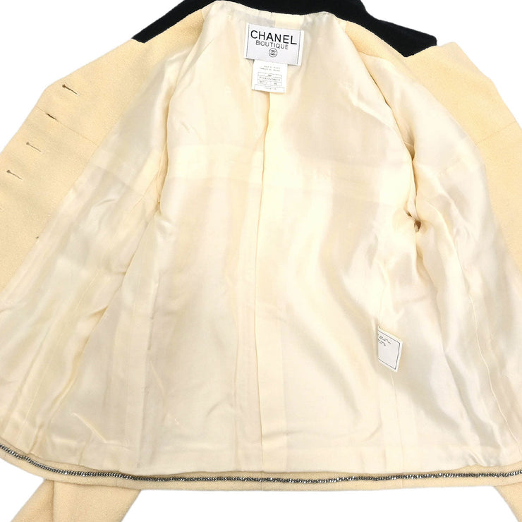 Chanel Single Breasted Jacket Off-white 96P #38 133513