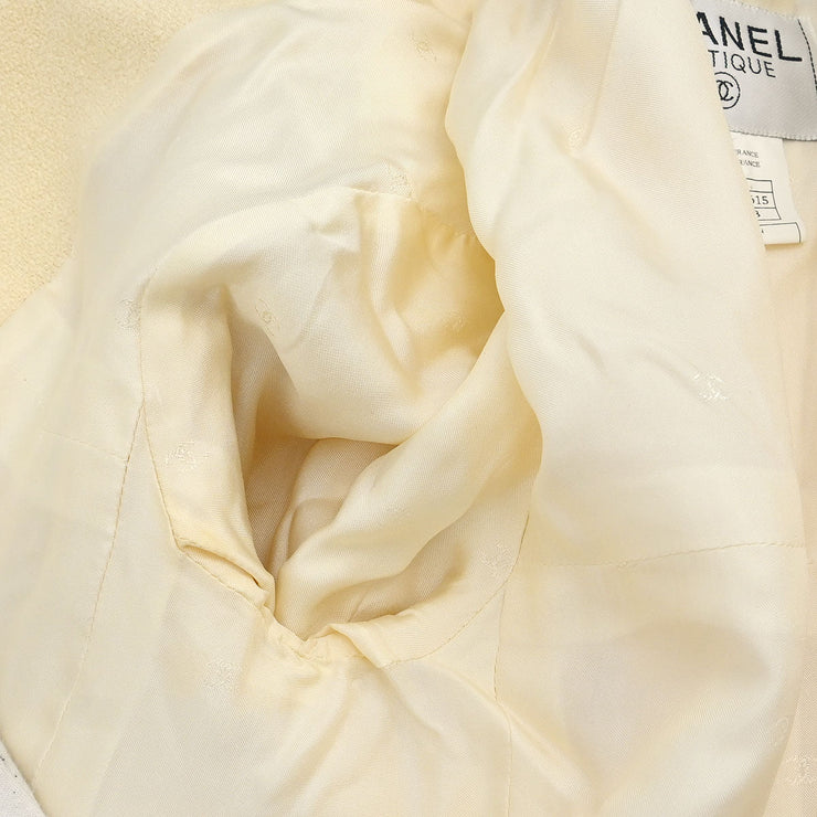 Chanel Single Breasted Jacket Off-white 96P #38 133513