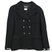 Chanel Double Breasted Jacket Black 95A #40 133519