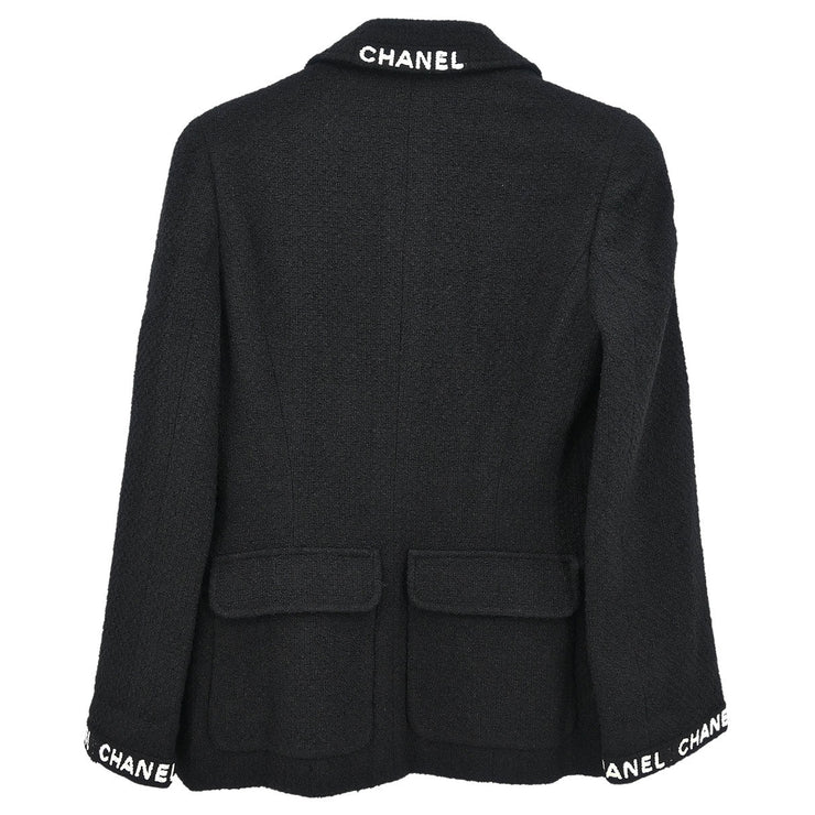 Chanel Double Breasted Jacket Black 95A #40 133519