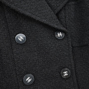 Chanel Double Breasted Jacket Black 95A #40 133519