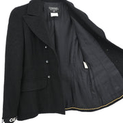 Chanel Double Breasted Jacket Black 95A #40 133519