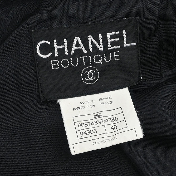 Chanel Double Breasted Jacket Black 95A #40 133519