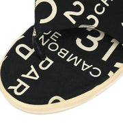Chanel * Black Canvas By Sea Shoes Sandals #37