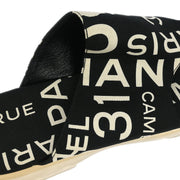 Chanel * Black Canvas By Sea Shoes Sandals #37