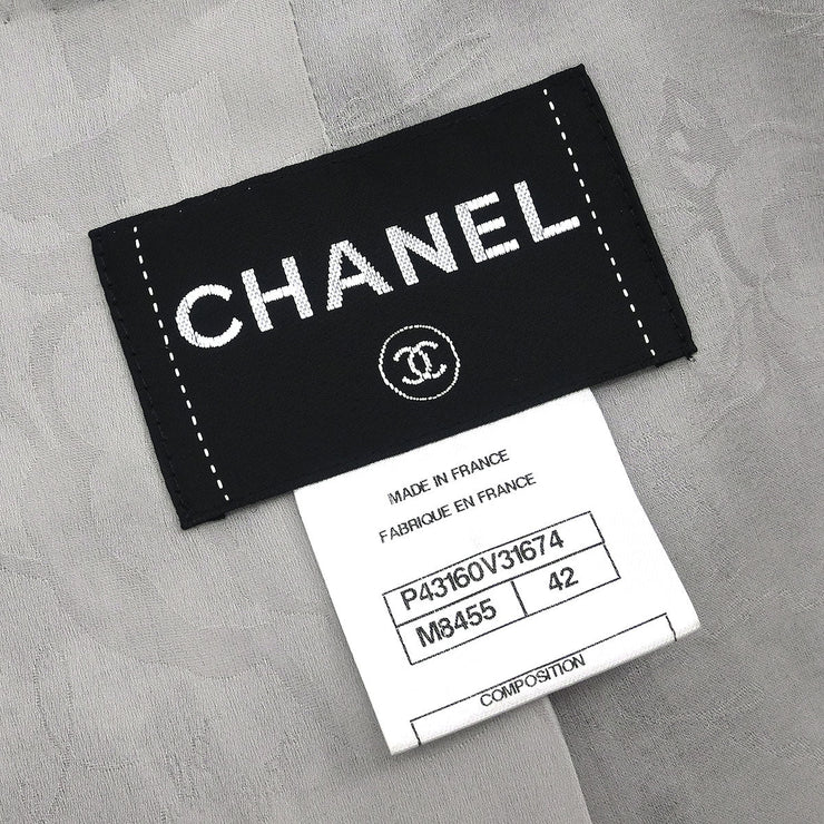 Chanel Single Breasted Collarless Jacket Gray P43160V31674 #42 134626