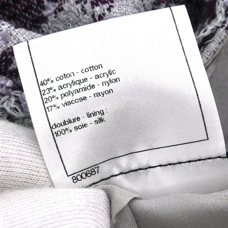 Chanel Single Breasted Collarless Jacket Gray P43160V31674 #42 134626