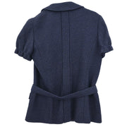 Chanel Single Breasted Jacket Navy 01P #40 134627