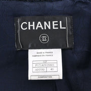 Chanel Single Breasted Jacket Navy 01P #40 134627