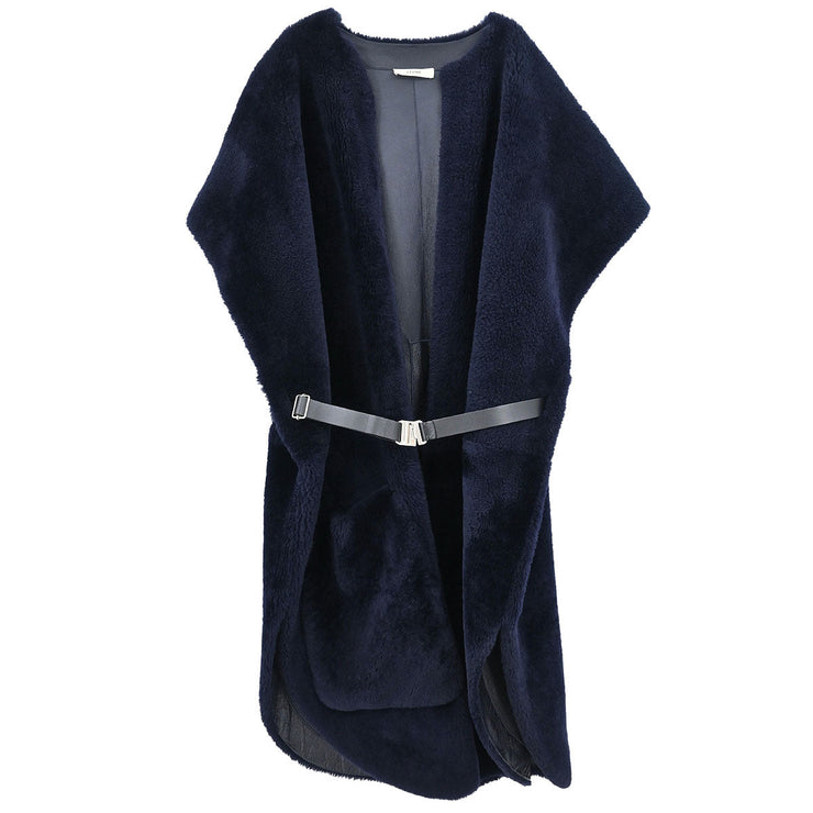 Celine Sleeveless Long Vest Jacket Navy 2 8N41/6012 #S 134632