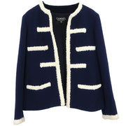 Chanel Collarless Jacket Navy 134634