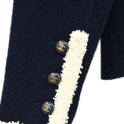 Chanel Collarless Jacket Navy 134634