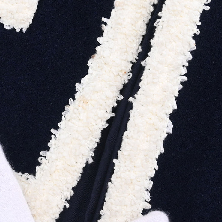 Chanel Collarless Jacket Navy 134634