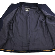 Chanel Collarless Jacket Navy 134634
