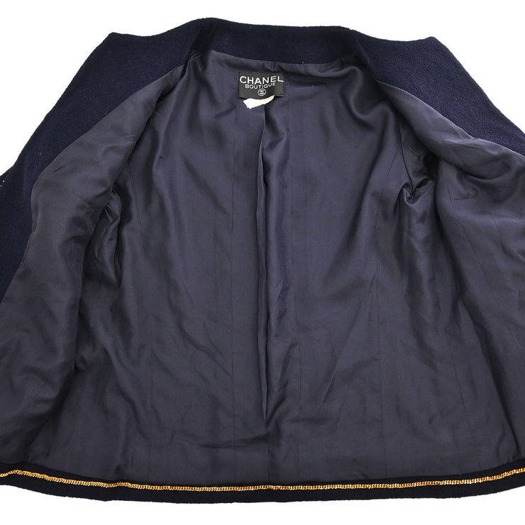 Chanel Collarless Jacket Navy 134634