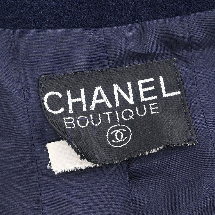 Chanel Collarless Jacket Navy 134634
