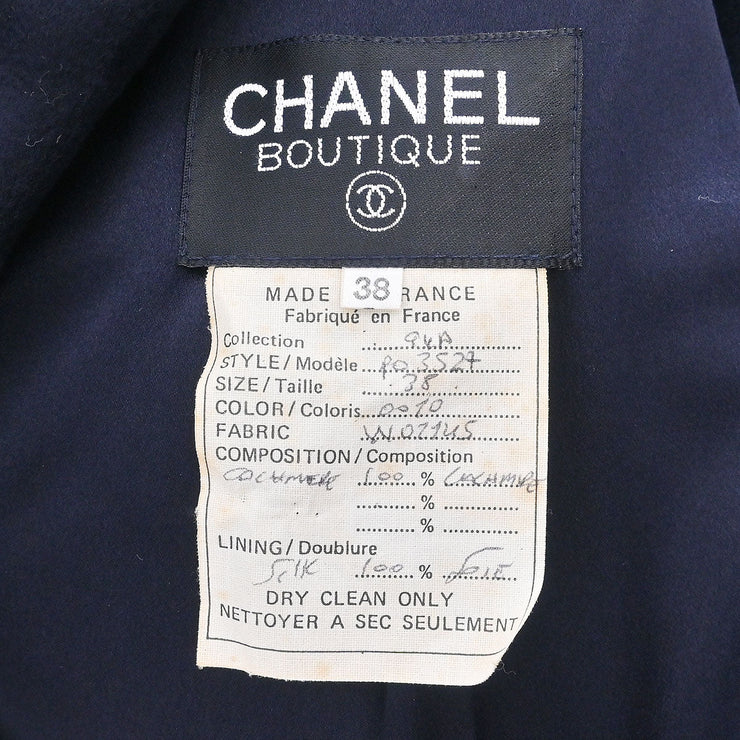 Chanel Coat Navy 94A #38 134638