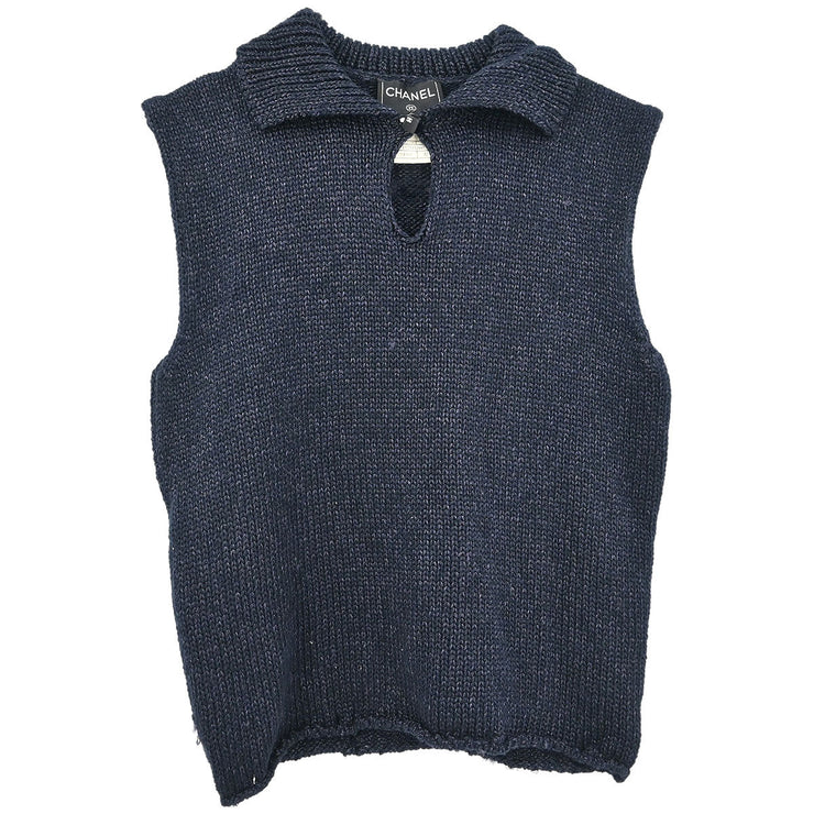 Chanel Sleeveless Top Navy 00T #42 134640