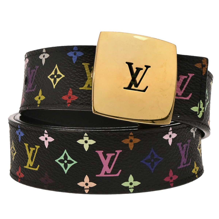 Louis Vuitton Black Multicolor Ceinture LV Cut Belt #80/32 M6890W CA1008 134653