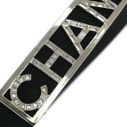 Chanel Belt Black Rhinestone Leather #80/32 B15S Small Good 134654