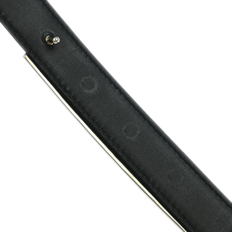 Chanel Belt Black Rhinestone Leather #80/32 B15S Small Good 134654