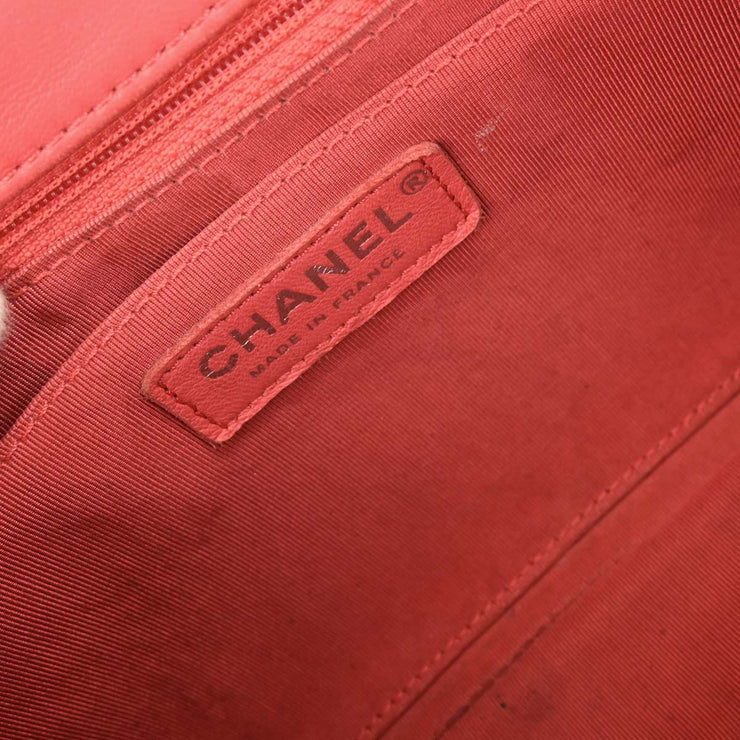Chanel Pink Tweed Single Flap Patchwork Shoulder Bag 134656