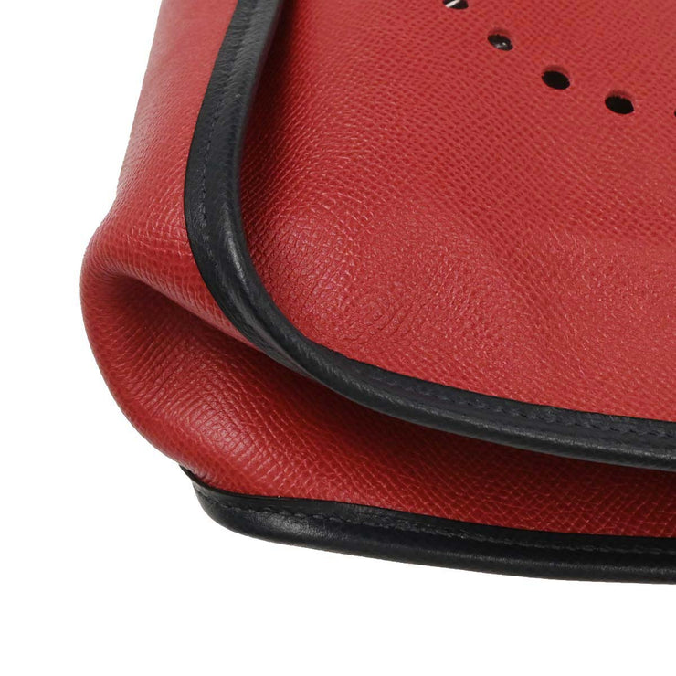 Hermes Rouge Vif Courchevel Evelyne 1 PM Shoulder Bag R Square: A 134657