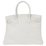 Hermes White Taurillon Clemence Birkin 30 Handbag T HA 002 DN 134658