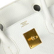 Hermes White Taurillon Clemence Birkin 30 Handbag T HA 002 DN 134658