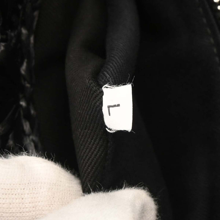 Prada Black Raffia Canapa Tote Handbag L/7 134661