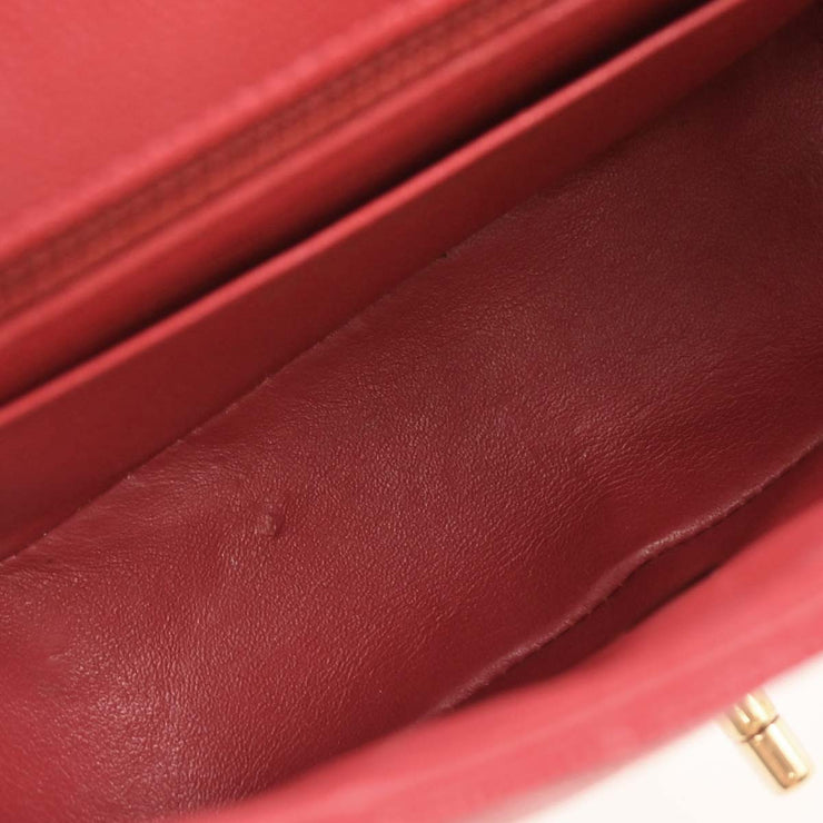Chanel Red Calfskin Chevron Mini Classic Square Flap Bag 17 134662