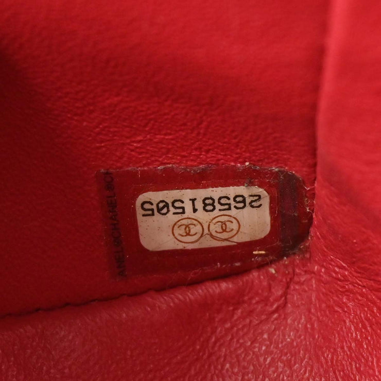 Chanel Red Calfskin Chevron Mini Classic Square Flap Bag 17 134662