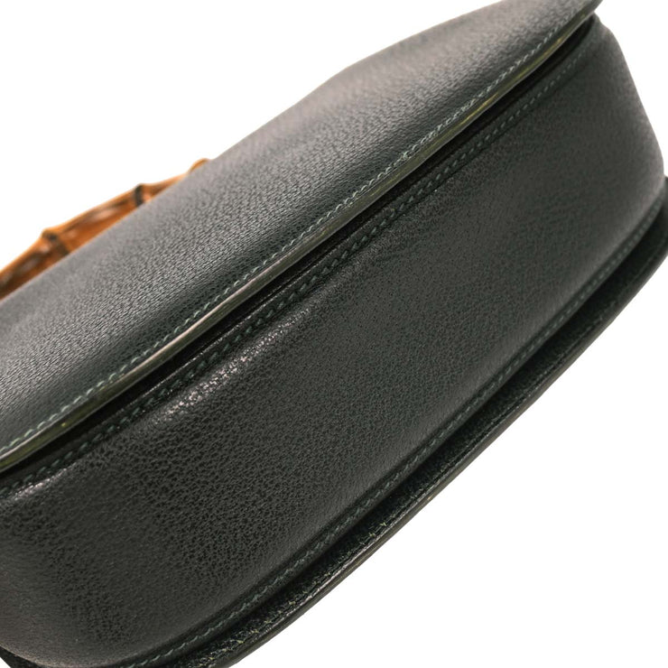 Gucci Dark Green Pigskin Bamboo 2way Handbag 000.29.0633 134664