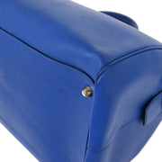 Prada Blue Leather Travel Duffle 2way Shoulder Handbag 56/4 134669