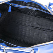 Prada Blue Leather Travel Duffle 2way Shoulder Handbag 56/4 134669