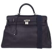 Hermes Blue Indigo Togo Kelly 50 Retourne 2way Handbag 11 Square: E 134672