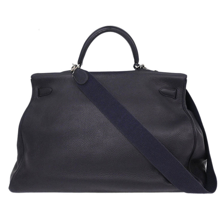 Hermes Blue Indigo Togo Kelly 50 Retourne 2way Handbag 11 Square: E 134672