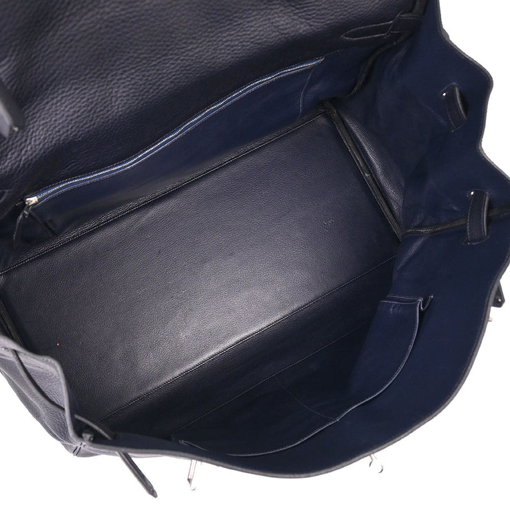 Hermes Blue Indigo Togo Kelly 50 Retourne 2way Handbag 11 Square: E 134672