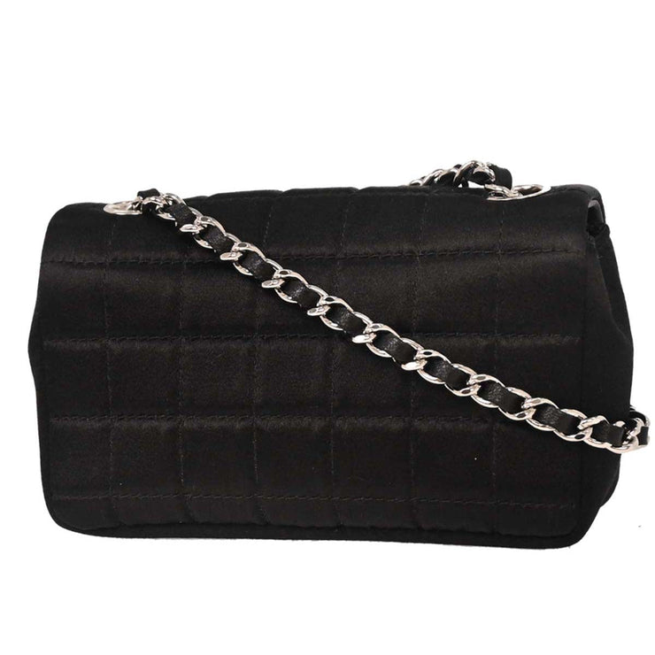 Chanel Black Satin Choco Bar Lipstick Shoulder Bag 134673