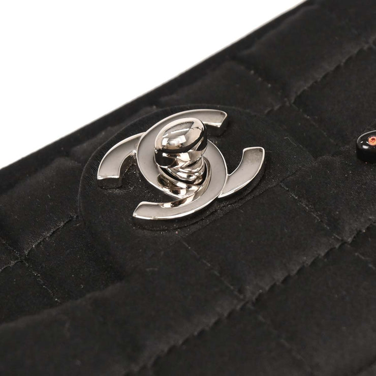 Chanel Black Satin Choco Bar Lipstick Shoulder Bag 134673