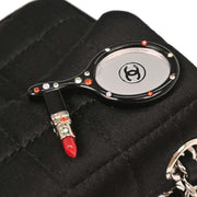 Chanel Black Satin Choco Bar Lipstick Shoulder Bag 134673