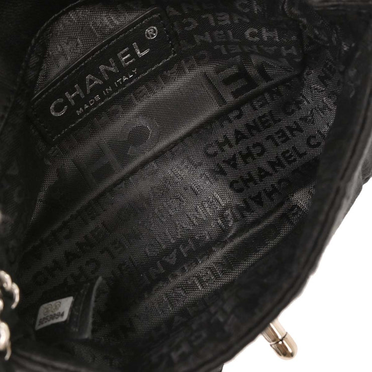 Chanel Black Satin Choco Bar Lipstick Shoulder Bag 134673