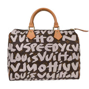Louis Vuitton White Monogram Graffiti Speedy 30 Handbag M92195 TH0051 134679