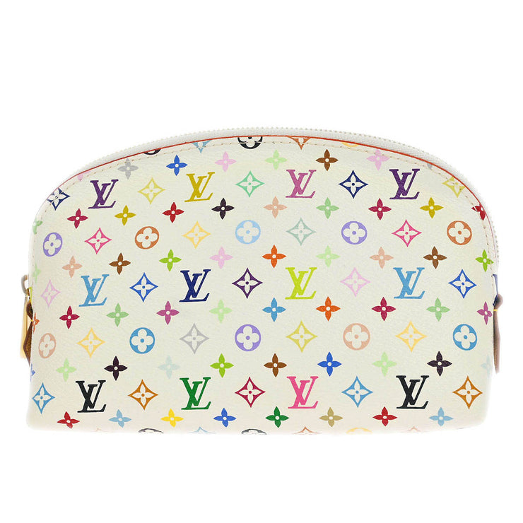 Louis Vuitton White Monogram Multicolor Pochette Cosmetic M47354 CA4152 134681