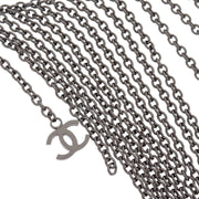 Chanel Fringe Chain Necklace Silver 02A 134685
