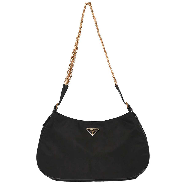 Prada Black Nylon Shoulder Bag 24 134686