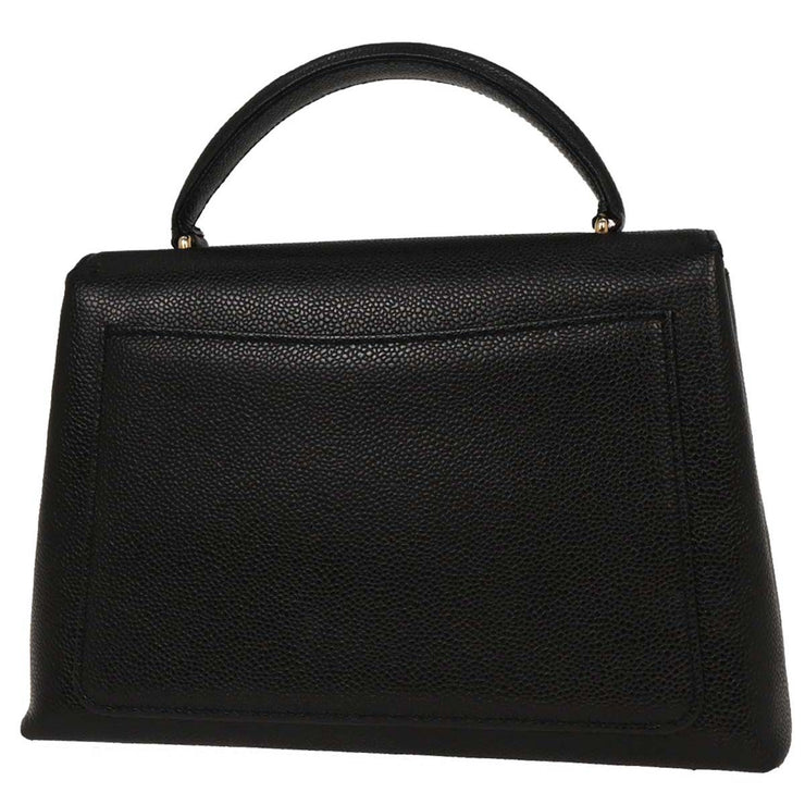 Chanel Black Calfskin Top Handle Handbag 134689