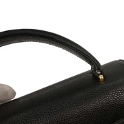 Chanel Black Calfskin Top Handle Handbag 134689
