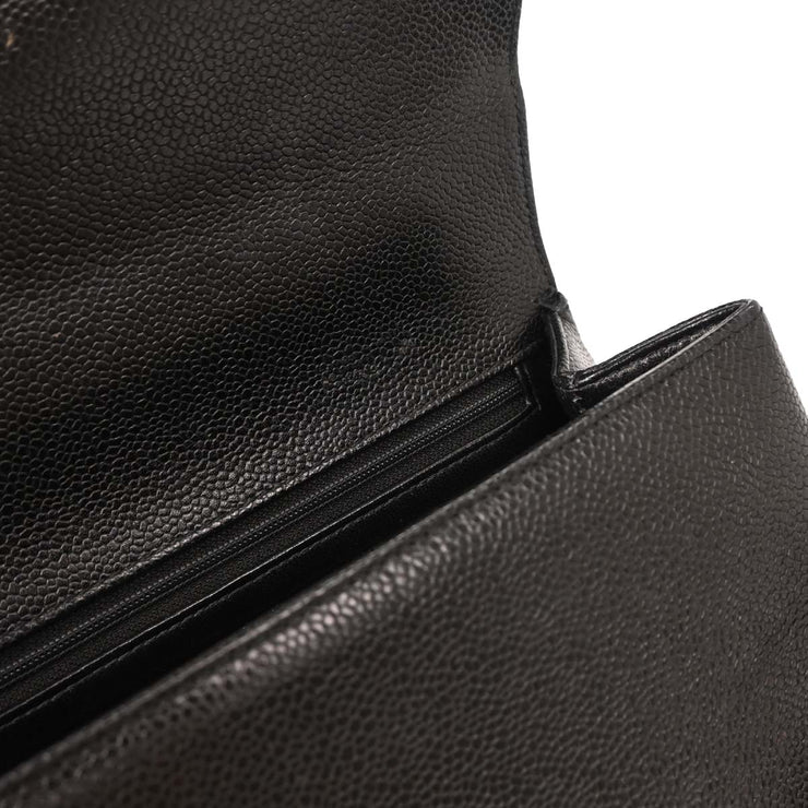 Chanel Black Calfskin Top Handle Handbag 134689