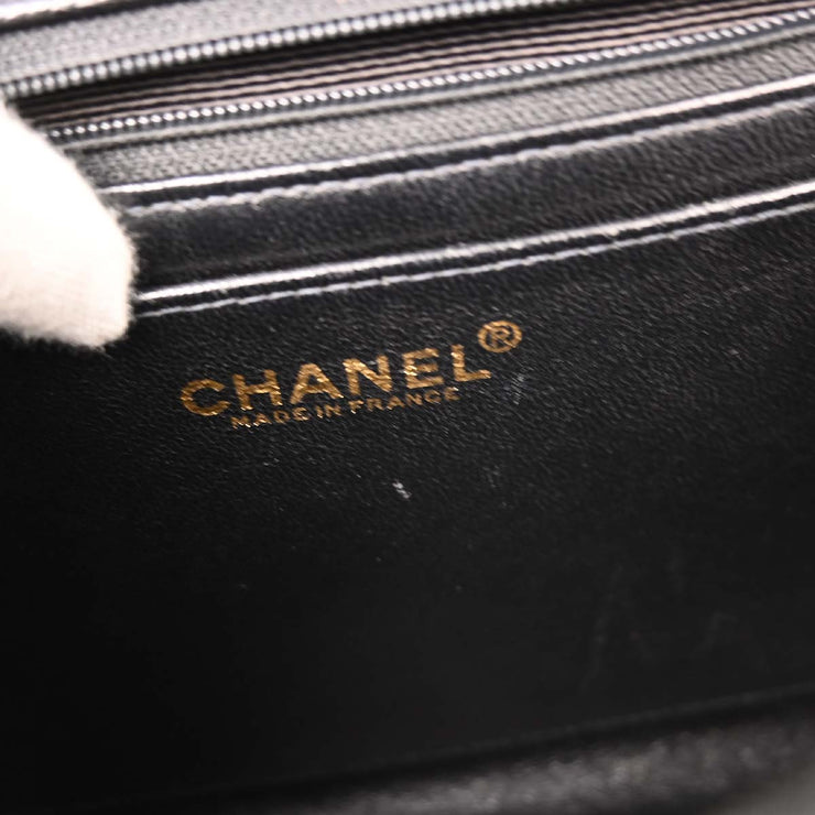 Chanel Black Calfskin Top Handle Handbag 134689
